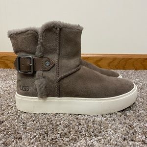 UGG Aika Grey Platform Winter Boot Size 6.5